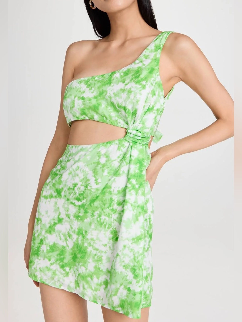 NWT For Love And Lemons Green/ White Tie Dye Devon Mini Dress Small Partywear